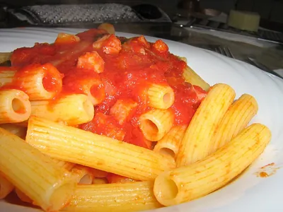 Rigatoni Drehspießfleisch